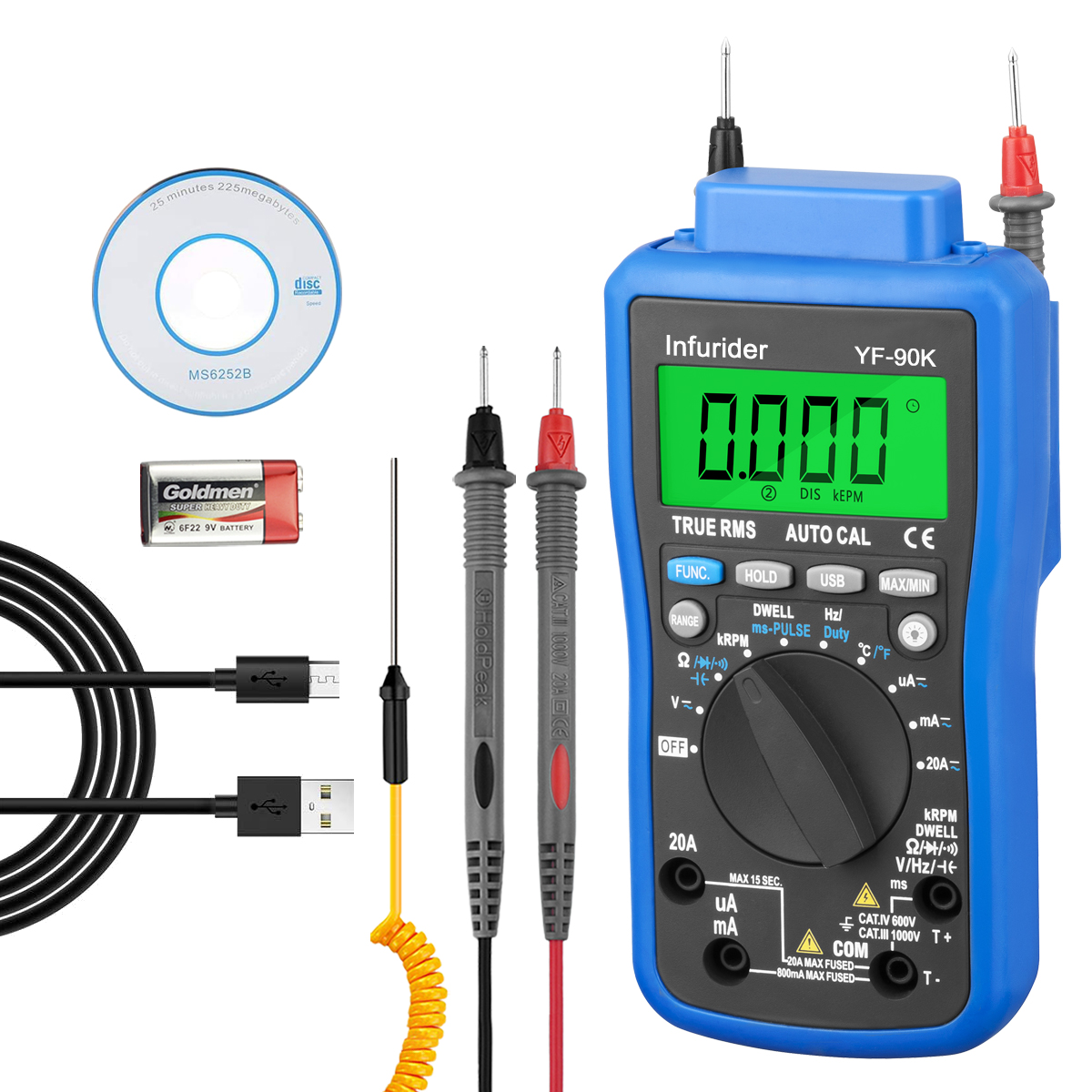 Logic Analyzer Usb - HoldPeak HP-90Kเครื่องยนต์เครื่องวิเคราะห์อัตโนมัติรถเครื่องมือวินิจฉัยข้อมูลUSBยานยนต์มัลติมิเตอร์Multimetro