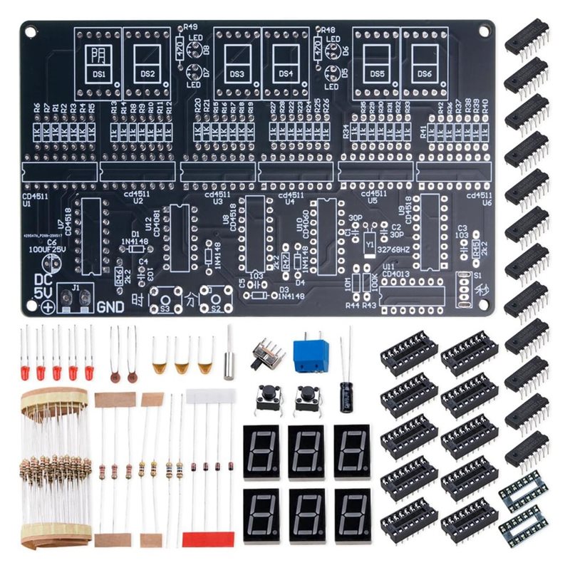 Diy Electronics Learning Kit - 【NEWA08R】 ชุดนาฬิกาอิเล็กทรอนิกส์ DIY แผงวงจร 6 หลัก