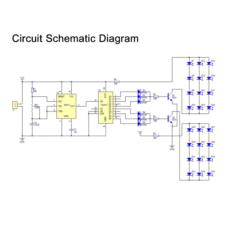 IC LED สีแดงสีฟ้าคู่สีกระพริบไ - Diy Electronics Learning Kit บทวิจารณ์และราคา